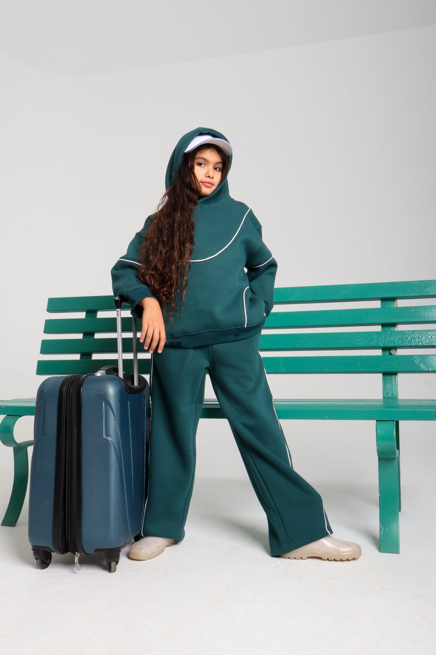 Waves Hoodie Set - Teal