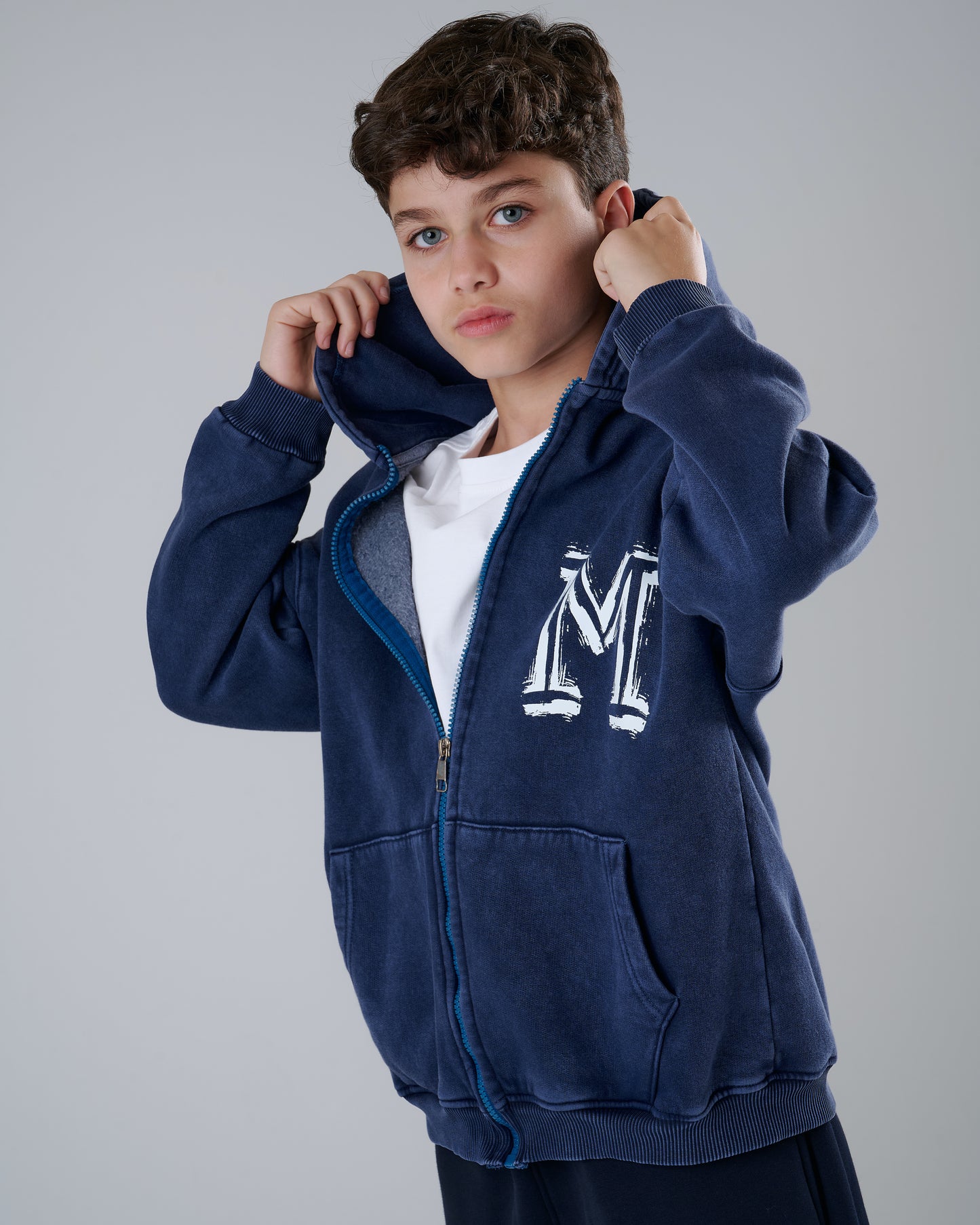 Washed-Out Full-Zip Jacket - Blue