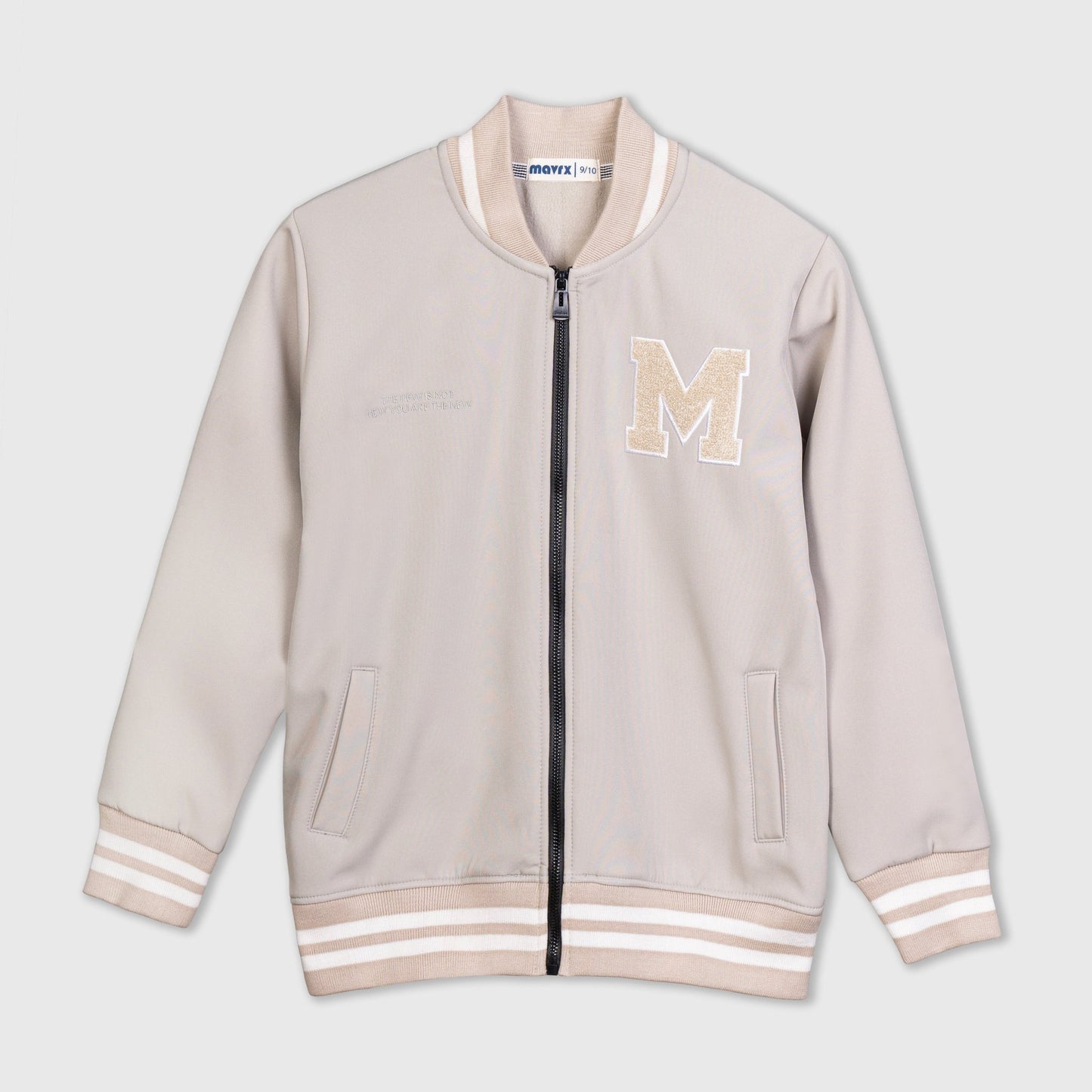 BOMBER JACKET WITH PATCHES - Beige - Mavrx