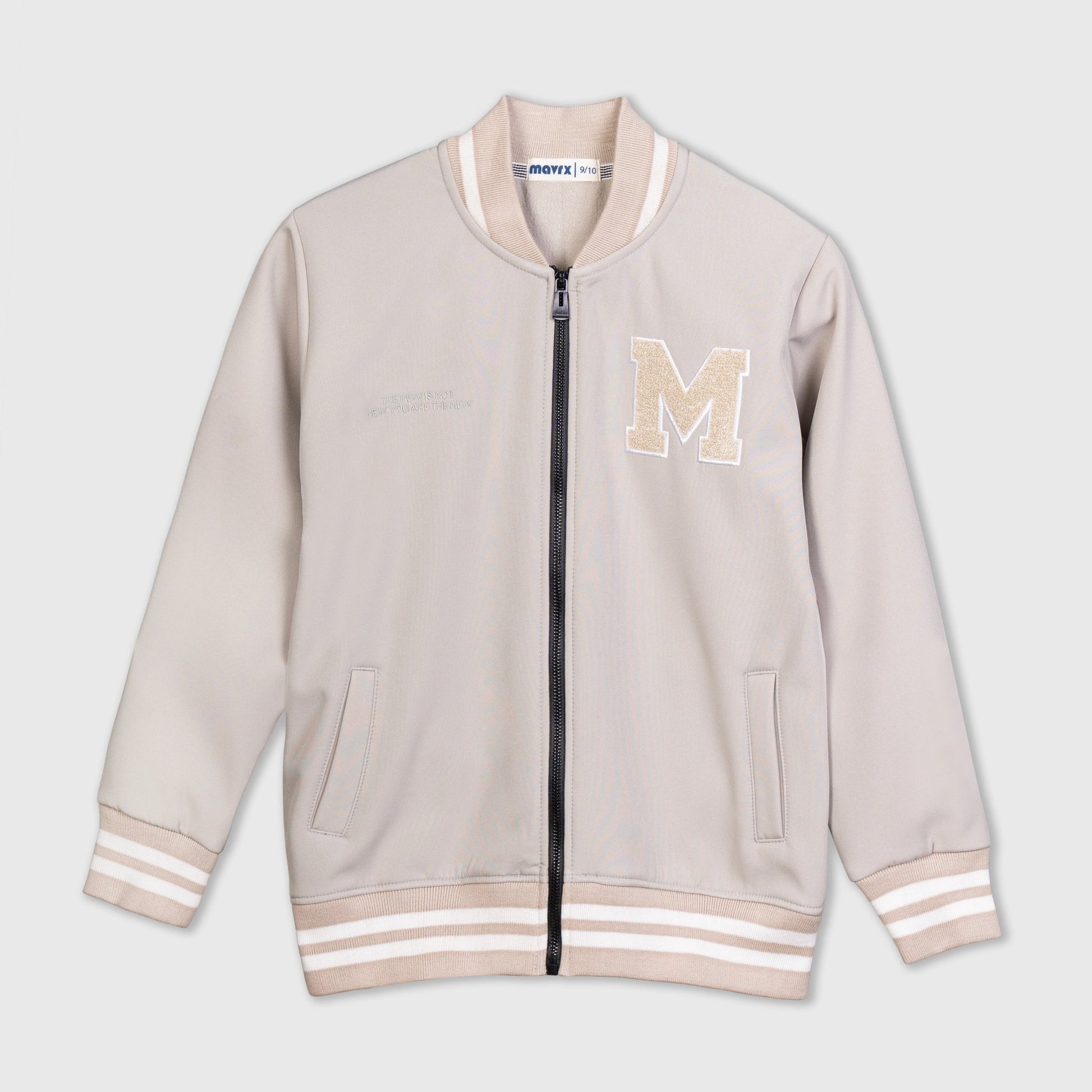 BOMBER JACKET WITH PATCHES - Beige - Mavrx