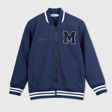 Load image into Gallery viewer, BOMBER JACKET WITH PATCHES - Navy Blue - Mavrx
