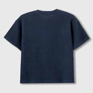 Textured T-shirt Navy blue - Mavrx